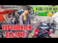 Picking up rider in a Honda CBR 650R sportsbike ‘rapido’ bike taxi in India [Video]
