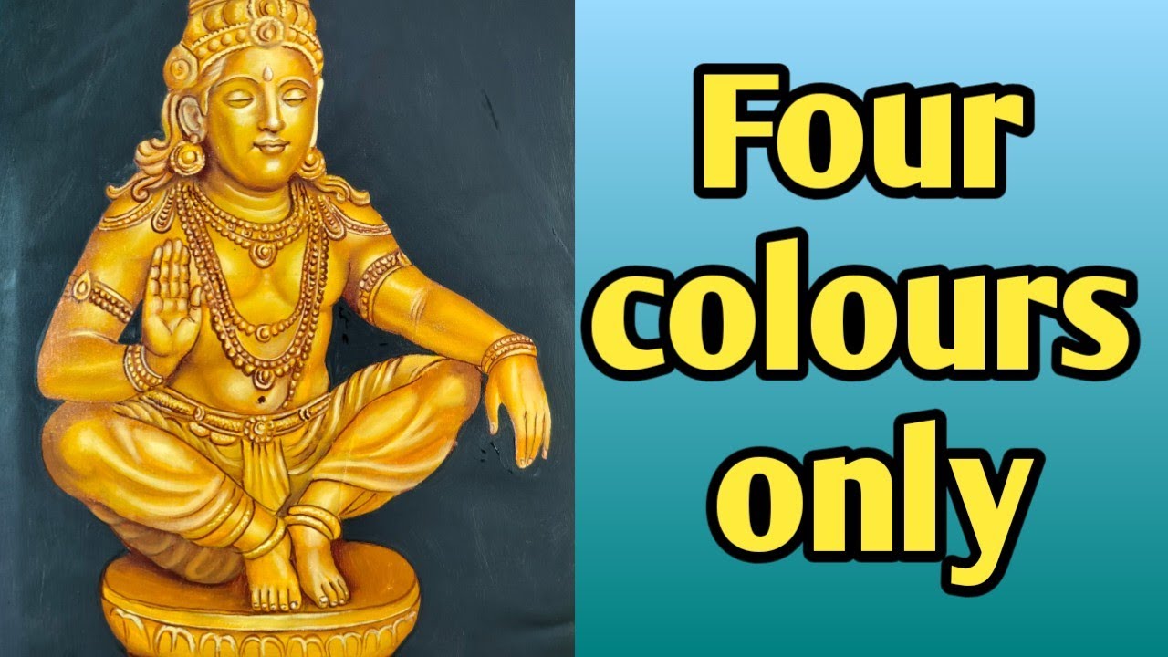 அய்யப்பன் painting with enamal oil paint | with step by step | easy way