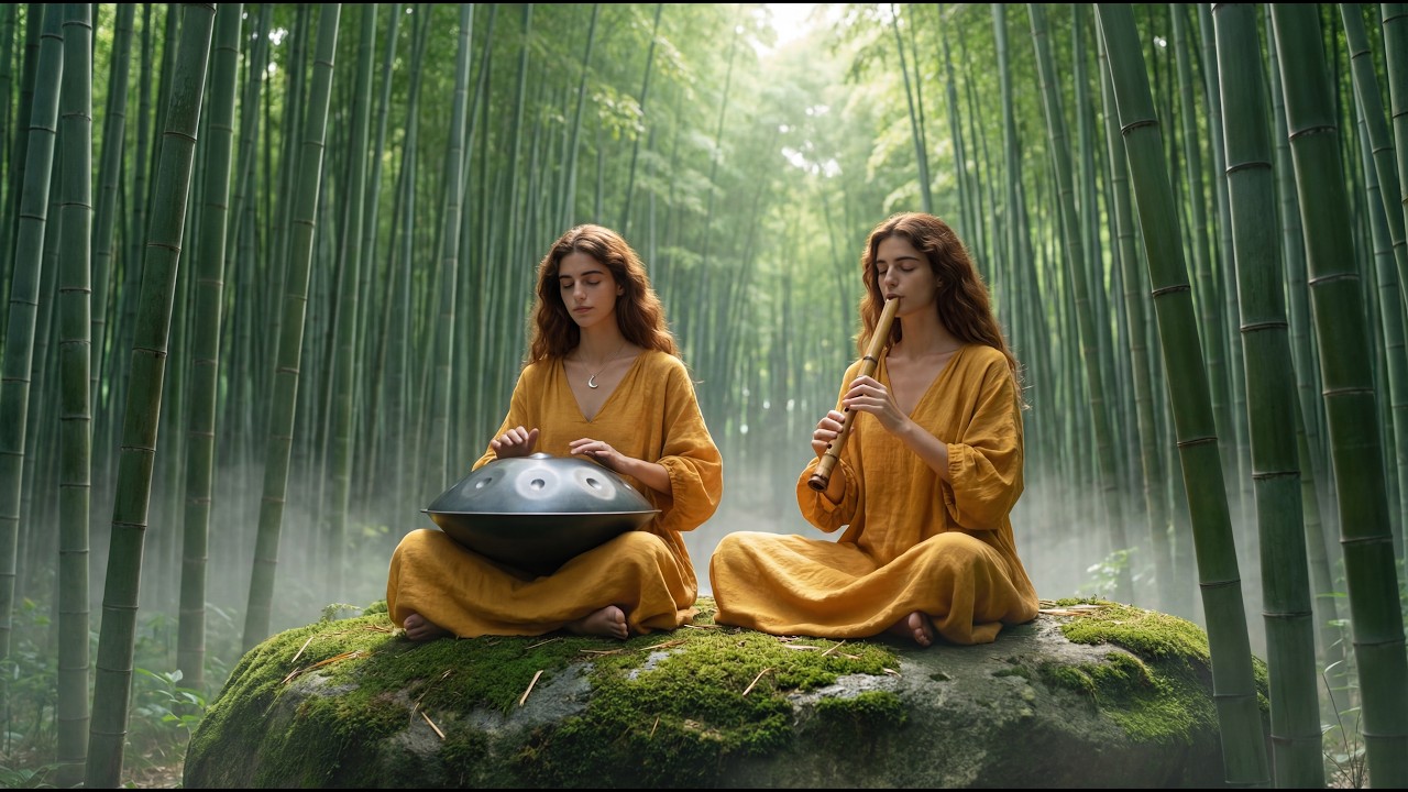 🎋 Bamboo Zen | Deep Handpan & Shakuhachi Flute in a Serene Bamboo Forest (1-Hour Healing)