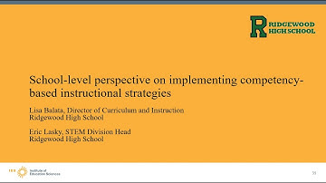 Part 2- School level perspective on implementing competency based instructional strategies