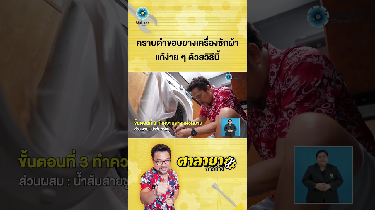 วิธีทำความสะอาดคราบดำขอบยางเครื่องซักผ้า