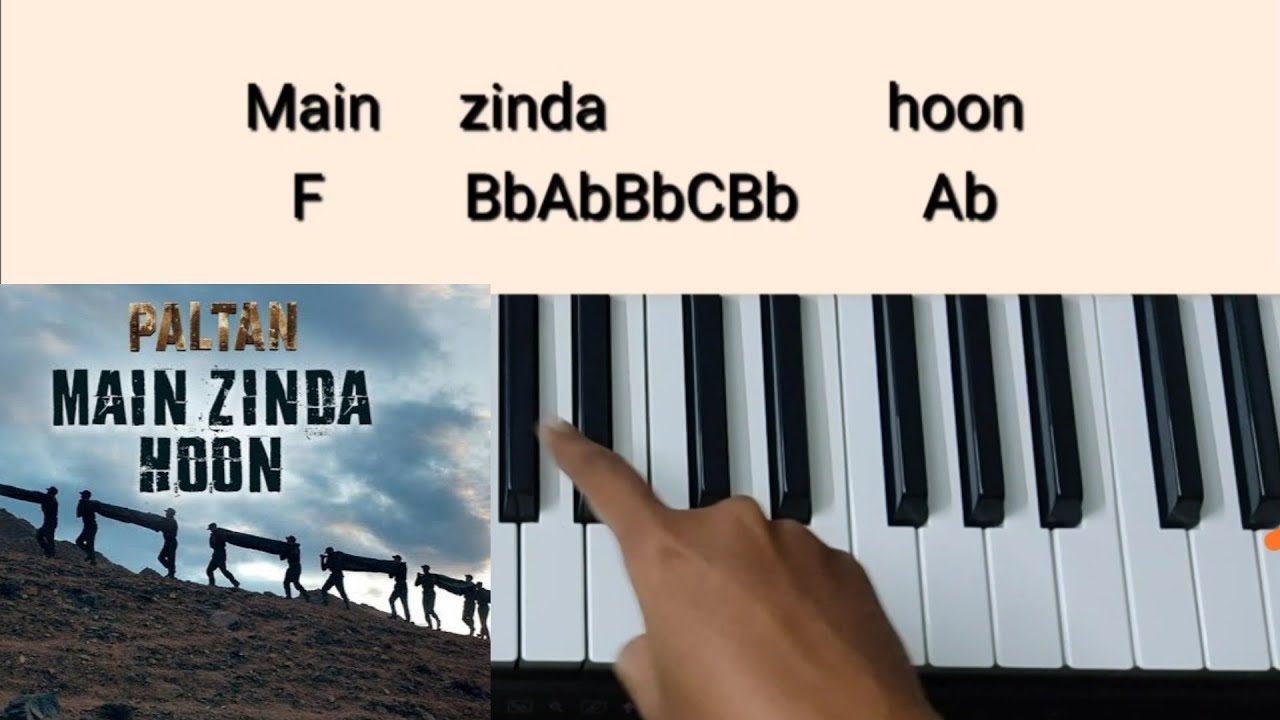 Main Zinda Hoon Tutorial(Chords+Melody) Paltan Keyboard YouTube