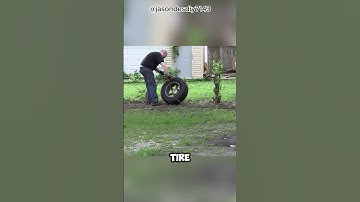 DIY method of removing Tree stumps using tire as pivot. #science #physics #facts #shorts