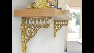 Brass Romanesque Shelf Bracket - Code H567 - www.castinstyle.co.uk