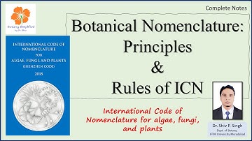 Botanical Nomenclature Principles Rules and Recommendations | International Code of Nomenclature