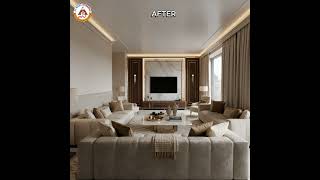 Luxury TV Lounge Interior Design | Custom Furniture &amp; Royal Qatari Style Transformation