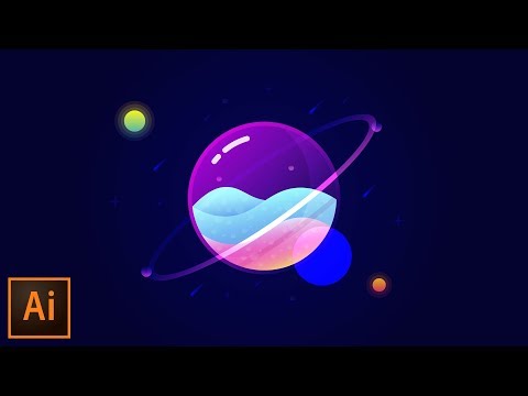 Glass Planet Vector Illustration – Adobe Illustrator Tutorial