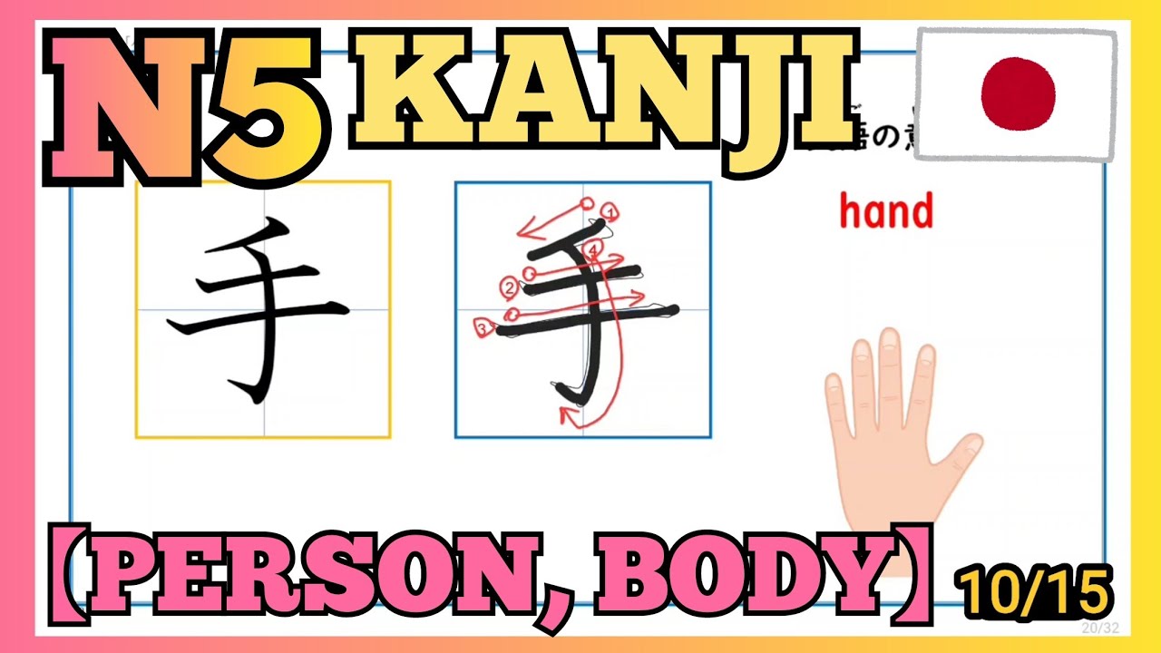 JLPT N5 【How to write Kanji - Person, Body】 #3 「人、体」 - YouTube
