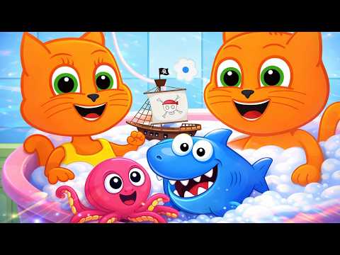 BABY SHARK FRIENDS - Cats Family in English - Cartoon for Kids 4K