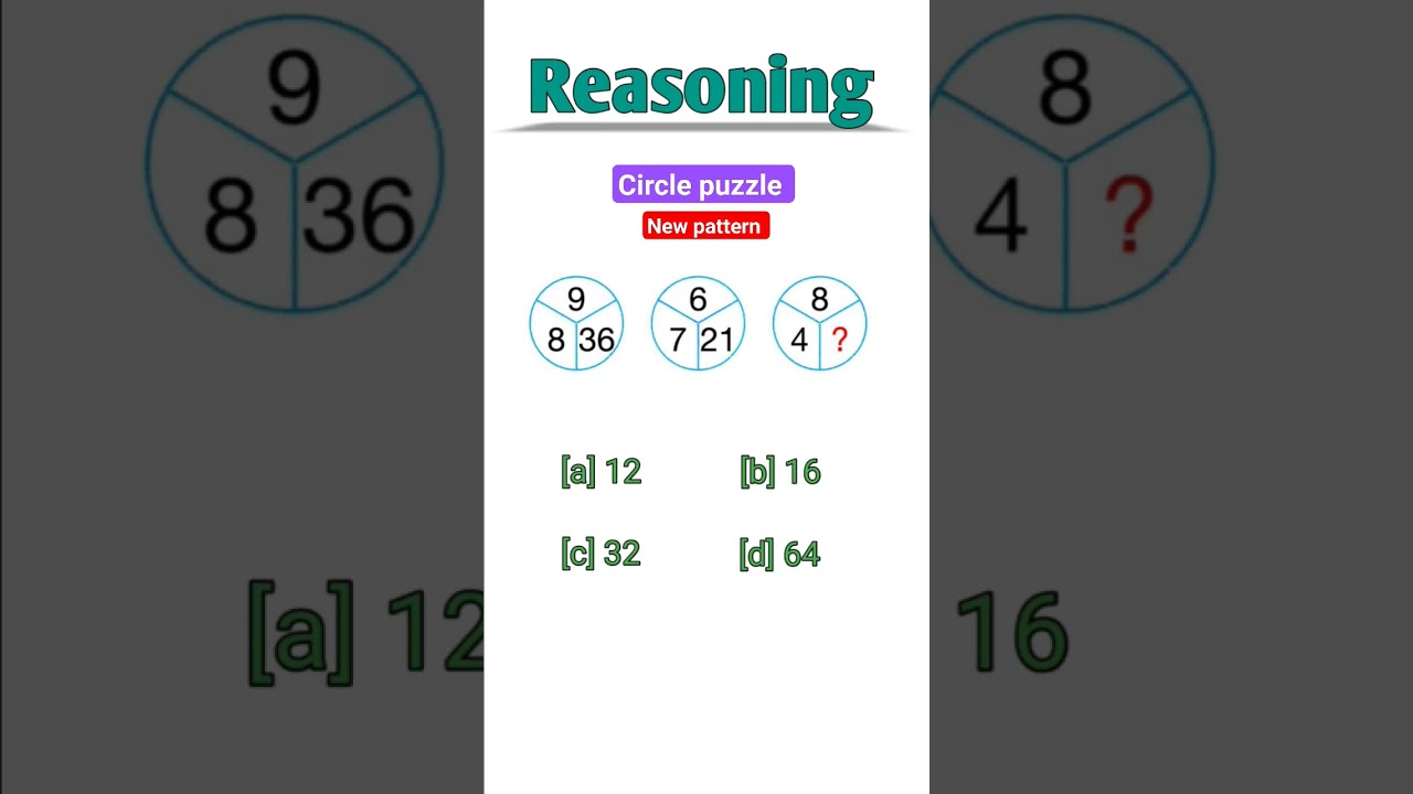 Circle puzzle | missing number #reasoning #circle #puzzle #ssccgl #ssc #sscgd