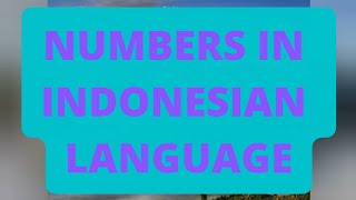 NUMBERS IN INDONESIAN LANGUAGE IN INDONESIA