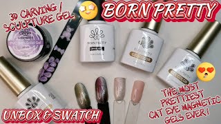 BORN PRETTY SWATCH Cat eye magnetic gel, Aurora PVC soft solid carving gel & silky white gel polish screenshot 5