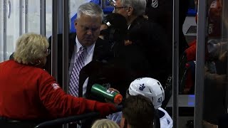 Nazem Kadri slams stick in penalty box, hits NHL official