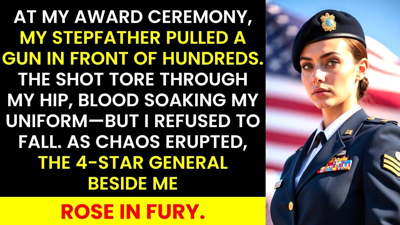 At My Commissioning, Stepfather Pulled a Gun—Bleeding, The General Beside Me Exploded in Fury—Then…