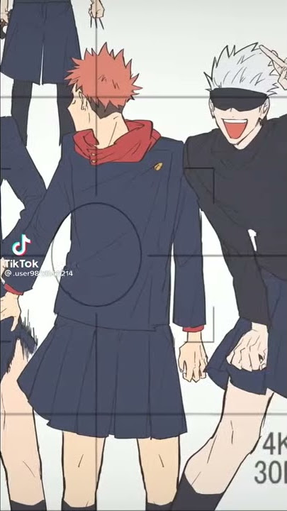 Jujutsu boys wearing skirt tiktok compilation