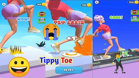 Tippy Toe Gameplay 👠💣🏤 Walkthrough All Level 🎈 New Big Latest Update iOS Android #Gourav_Eskel