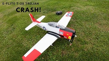E-Flite T-28 Trojan 1.2m BNF CRASH1