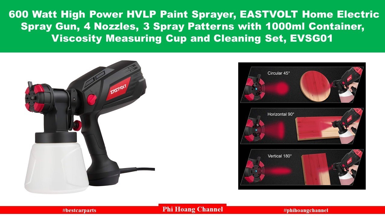 600 Watt High Power HVLP Paint Sprayer, EASTVOLT Home Electric Spray