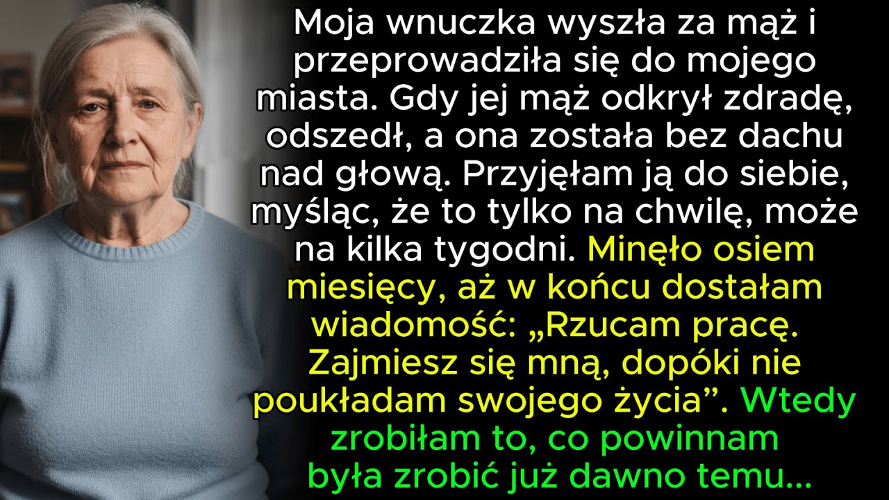 Wystarczyła jedna wiadomość, bym poczuła, jak cały mój świat się przechyla. „Rzuciłam pracę, babciu. Teraz ty się mną zajmiesz, póki się nie ogarnę." – przeczytałam ją trzy razy przy porannej...