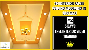 interior false ceiling 3D modeling design in 3dsmax vray hindi