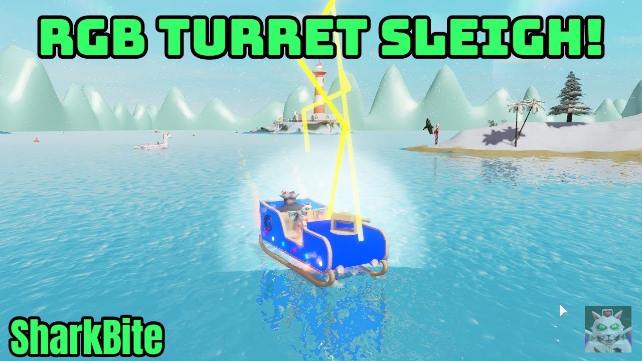 Rgb Turret Sleigh Shark Bite Roblox Youtube - new rgb turret sleigh roblox shark bite youtube