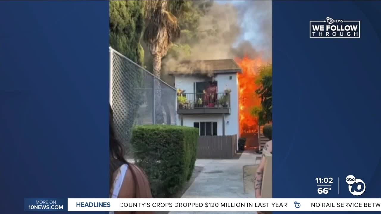 Escondido family still in motel after apartment fire displaces 23 residents