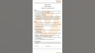 Motion and time class 7 Science notes|Motion and time short notes|Motion short notes|Mechanics notes