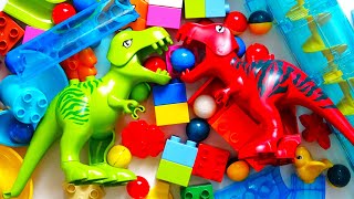 Marble run race ☆ Summary video Colorful block marble dinosaur！Compilation 45min long vidoe.