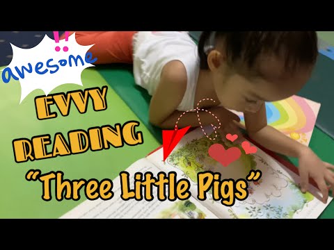 MY TWO-YEAR-OLD EVVY READING THREE LITTLE PIGS | #EStories