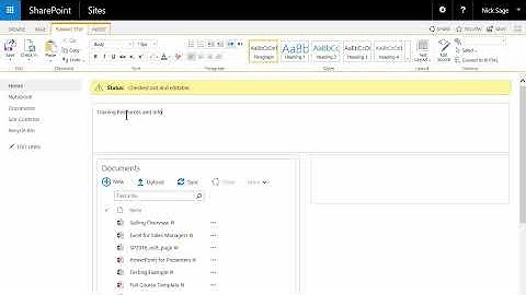 SharePoint page editing options