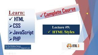 HTML styles (Lecture 9) Urdu/Hindi by Prof.Mohsin