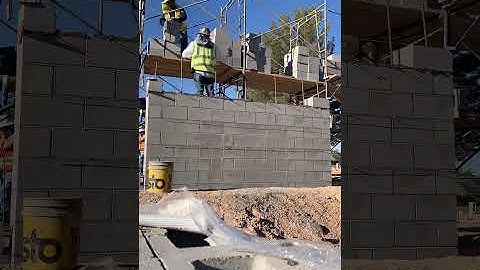 Modern House Masonry - Stem wall layout - week 3 - Design Build #shorts