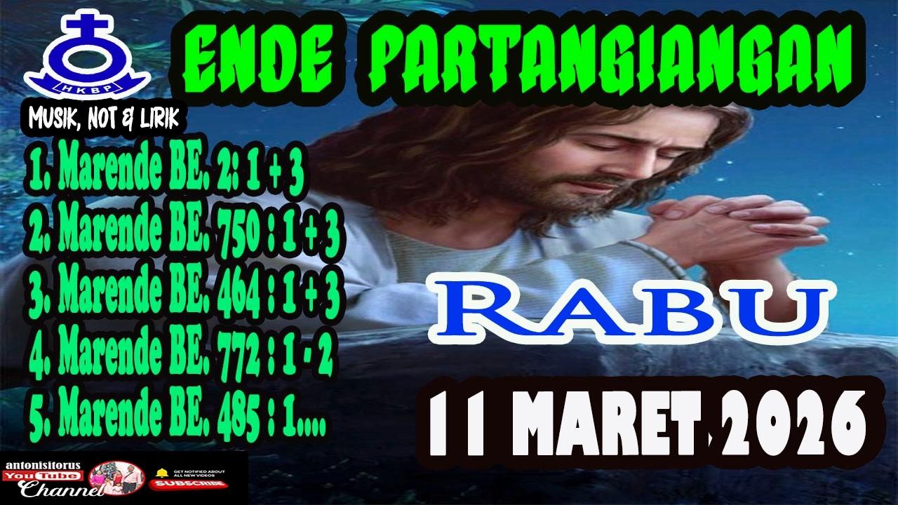 ENDE PARTANGIANGAN HKBP | RABU 11 MARET 2026 | NOT ANGKA | KARAOKE |