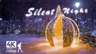 Enchanting Snowfall Night Walk ☃️ Christmas in Finland - Slow TV 4K