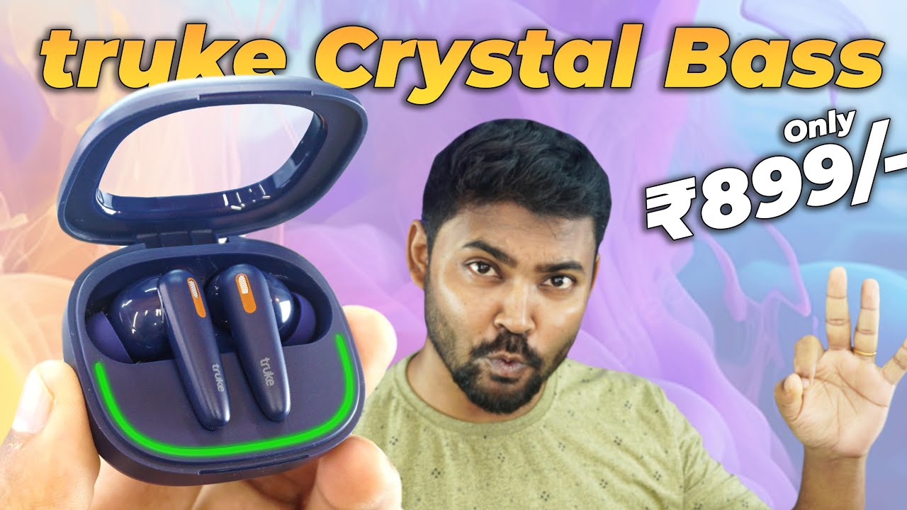 truke Crystal Bass Transparent premium design | BT 5.4 AAC | 13mm Drivers | Quad MIC With ENC