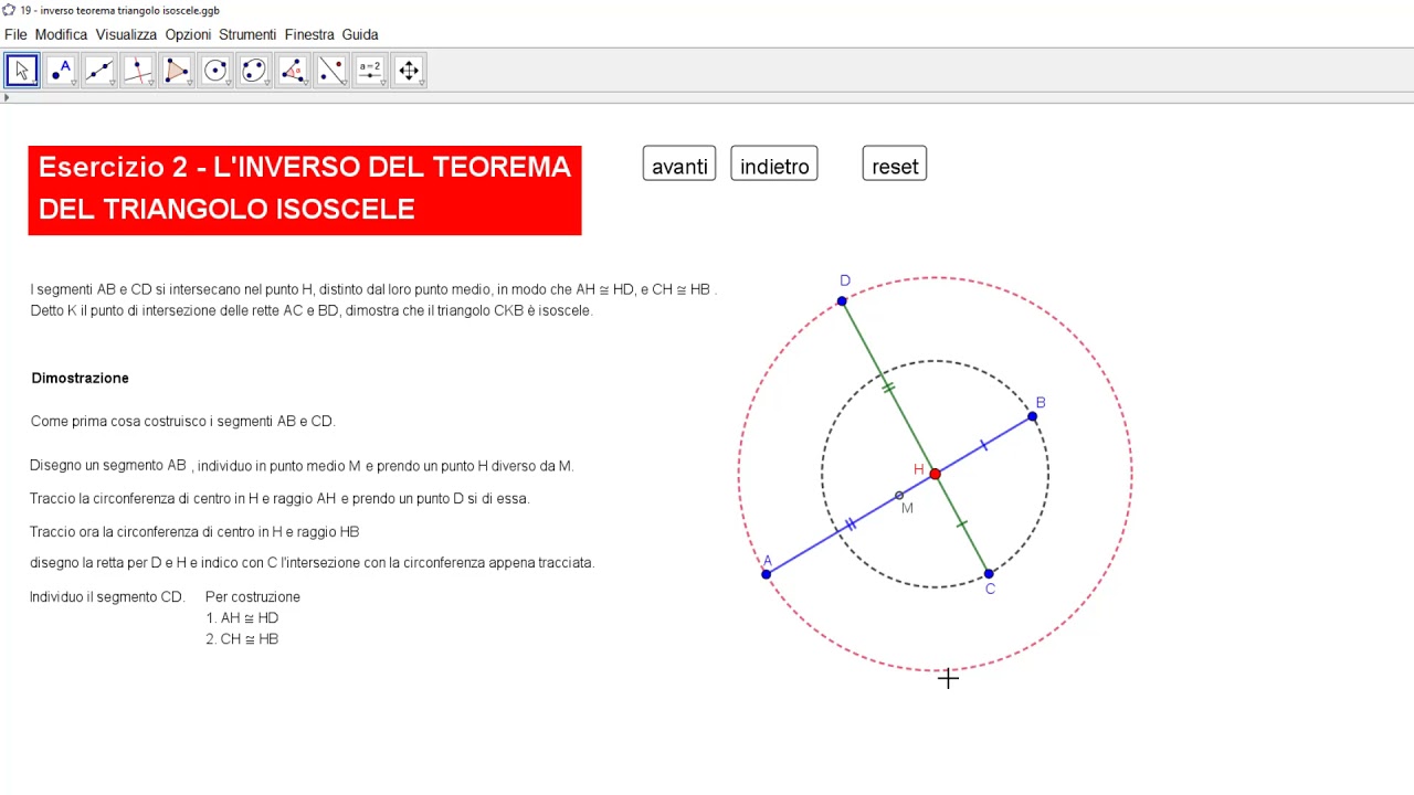 Esercizio n.2 - Inverso del teorema del triangolo isoscele