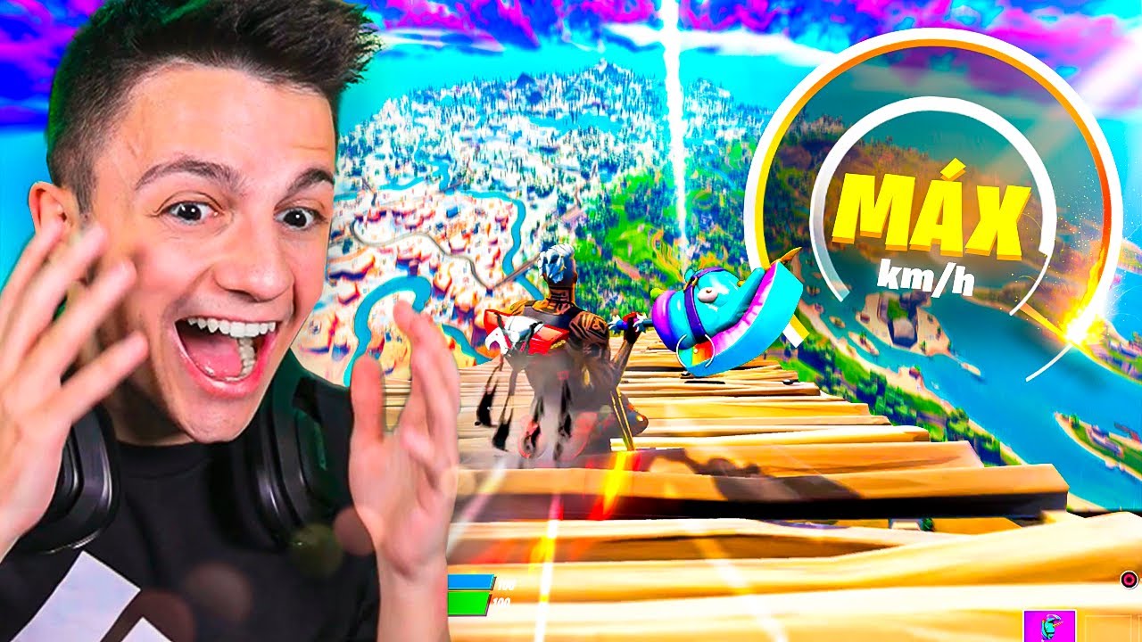 ¡ALCANZO LA MÁXIMA VELOCIDAD DESLIZÁNDOME!! *MITOS DE FORTNITE* - Ampeterby7