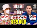 STRAIGHT then FLUSH!? $49,000 on the Line!! ♠ Live at the Bike!