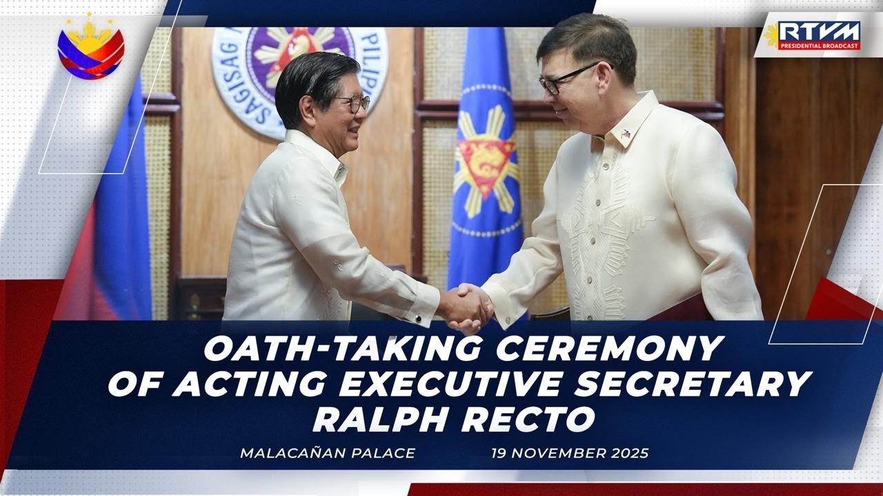 Oath-taking Ceremony of Acting Executive Secretary Ralph Recto 11/19 ...