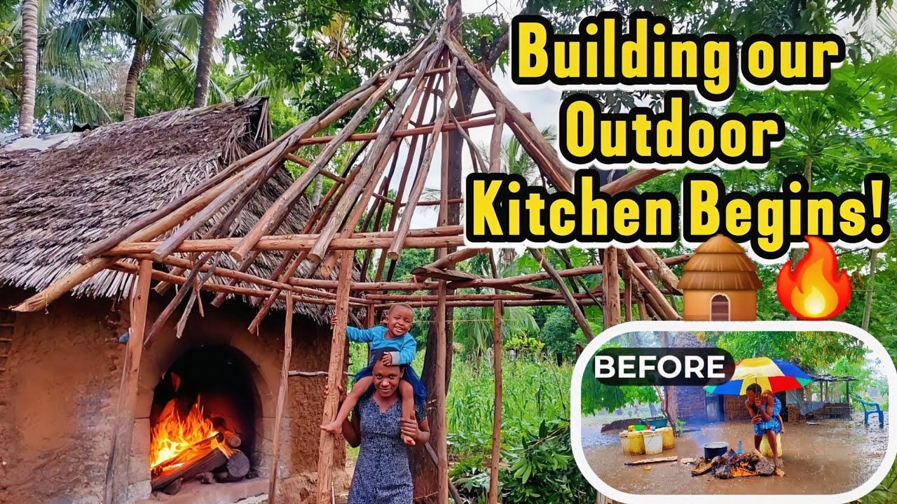 We’re Finally Building Our Outdoor Kitchen!😭🍲Dream Home Journey & Cooking for Our Workers
