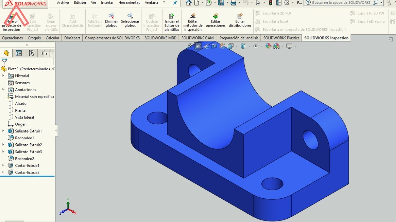 Tutorial de SolidWorks para principiantes - Ejercicio # 2 - YouTube