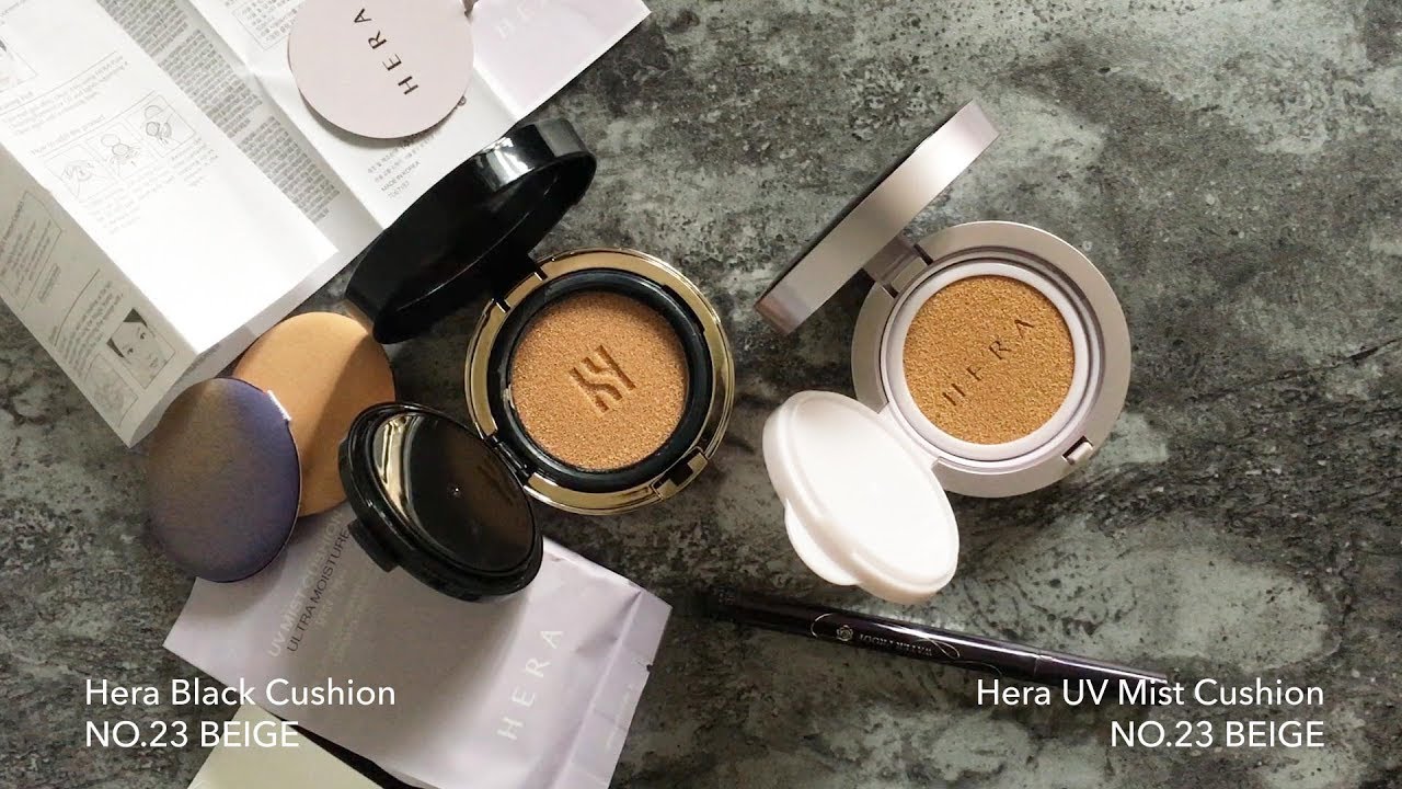 Hera Black Cushion & UV Mist Cushion Comparison YouTube