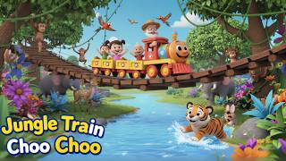 Jungle Train Choo Choo Song for Kids | Nursery Rhymes | Kids Song | KidzzyTunes | Jungle Adventure