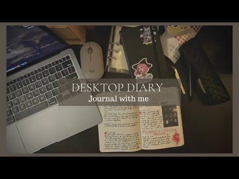 Desktop Diary | journal with me getting ready for a new month (no talking)