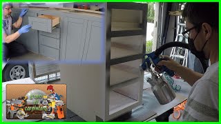 Como pintar gabinetess o mueble con pistola de aire (Acabado Profesional) - How to paint cabinets.