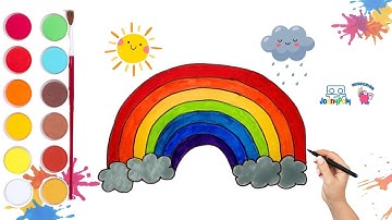 Draw and color the rainbow | Vẽ và tô màu cầu vồng 🌈🌈 | Drawing tutorials