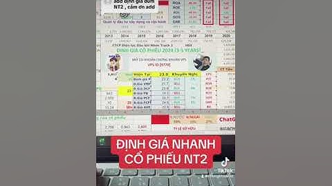 Định giá nhanh cổ phiếu NT2, phần mềm excel để định giá cổ phiếu | Chứng khoán Minh Phụng Stock