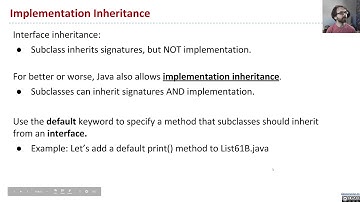 [Inheritance1, Video 6] Implementation Inheritance and Default Methods