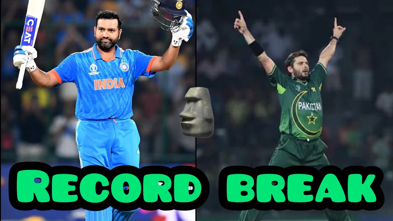 Rohit sharma break Afridi's most six in odi 