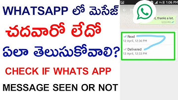 How To Know If Message Read Or Not On Whatsapp If Read In Telugu | Whatsapp Blue Tick Not Showing